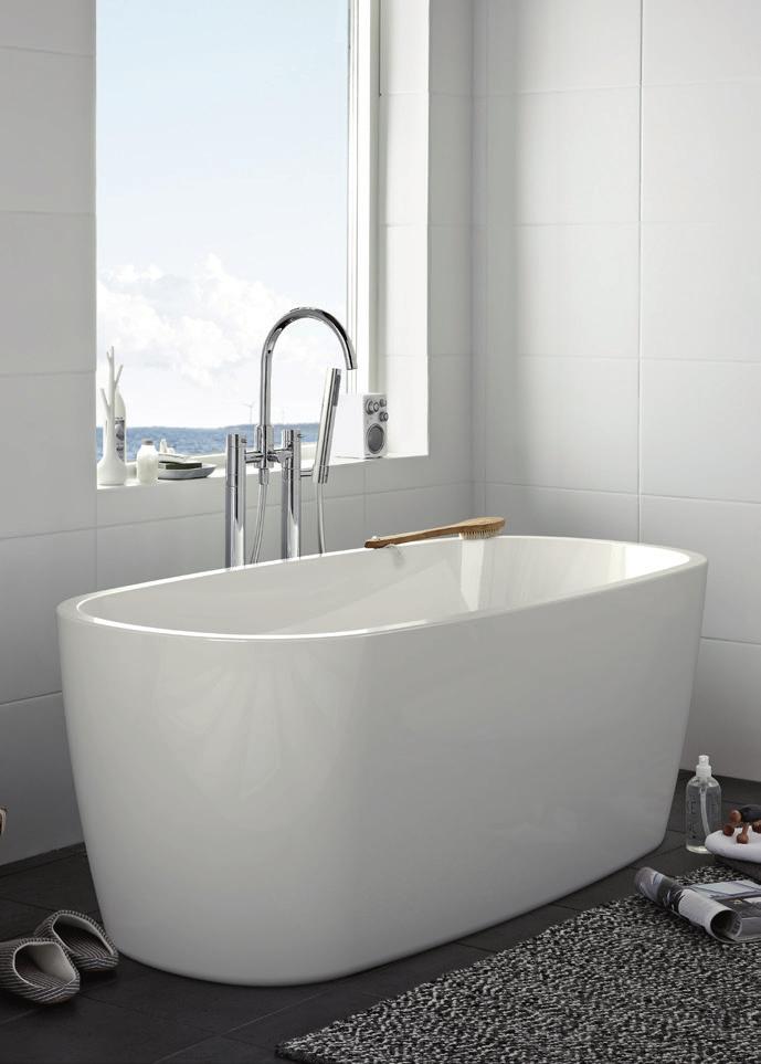 DESIGN BADEKAR I våre badekar kan du bade lenge. Velg mellom runde eller firkantete former.