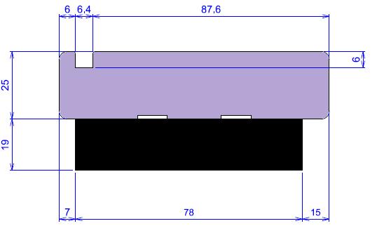 Generell montering av glassfelter: 1. Sokkel tilpasset veggtykkelse plasseres 6 mm fra veggens glassfrontside. 19 X 78mm. Det kan benyttes skruer i forhold til underlag eller lim/tape (dobbeltsidig).