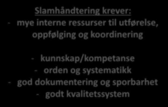 systematikk - god dokumentering og sporbarhet - godt kvalitetssystem Jordforbedring Jordblandinger for grøntsektoren Bransjenorm slam H.