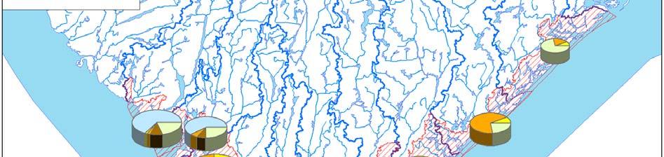 Nitrogen til kysten (Tonn/år) 2500 2000 1500 1000 500 2013 2050 2100 0 018 019 020 021 022 023 024 025 026 Vassdragsområde Figur 17.