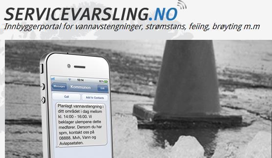 Befolkningsvarsling Varsling på SMS og fast telefon www.servicevarsling.