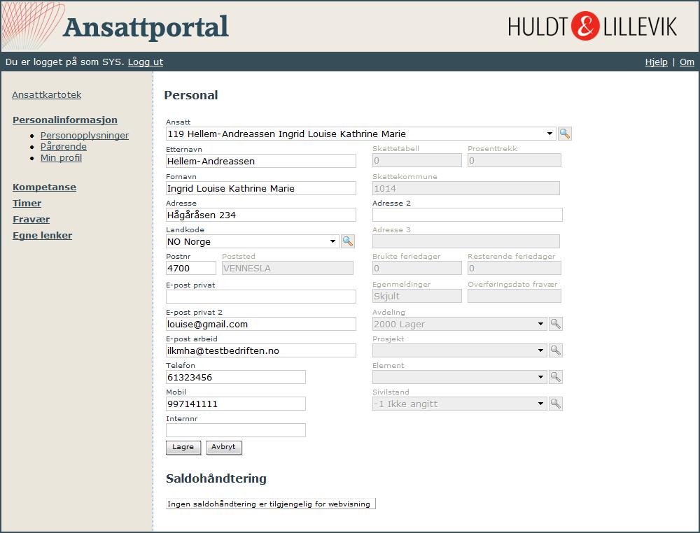 3 Single Sign-On Det er i denne versjonen tatt inn en løsning som gjør det mulig for deg som bruker av Huldt & Lillevik Lønn 5.