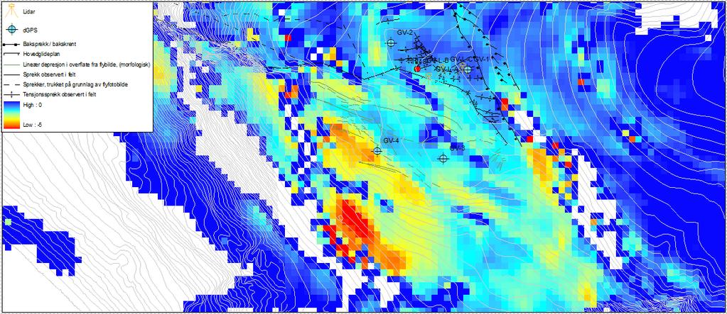 6.7.4 Insar data ERS InSAR data bekrefter tolkningen av dgps dataene.