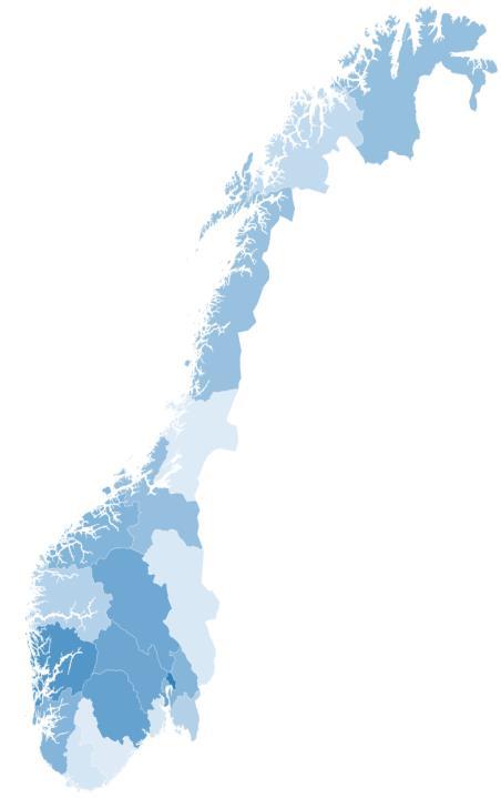 4 418 arbeidsplasser De sterkeste direkte sysselsettingseffektene finner vi i fylker med betydelig kraftproduksjon, som Hordaland, Telemark, Buskerud og Oppland I befolkningsrike fylker med