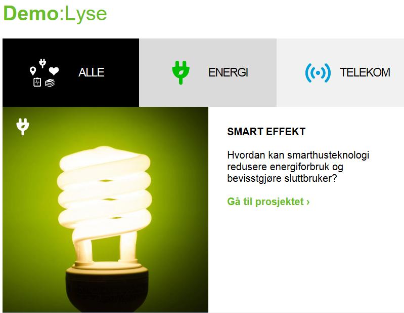 Eksempel: Demo Lyse --effekt Bruke AMS-utrullingen som verktøy for å muliggjøre energieffektivisering i stor skala. Omfang: -40 hustander m/ el.