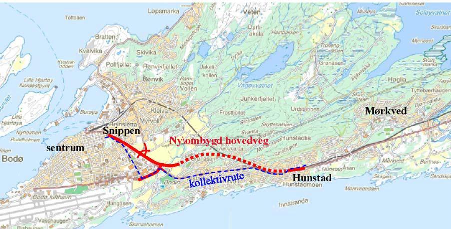 Bypakke Bodø (Nordland) Rv. 80 Hunstadmoen-Thallekrysset (Snippen): ca. 1890 mill.kr Øvrige riksvegtiltak: ca. 80 mill.