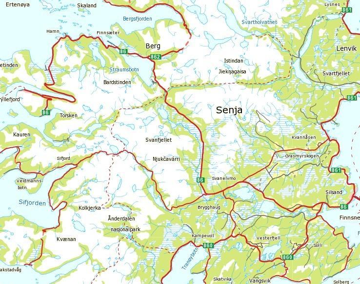 Torskenpakken, Troms Består av 16 prosjekt Finansiering: 71 % rassikringsmidler 17 % investeringsmidler 12 % vedlikeholdsmidler Total kostnadsramme 345 mill.