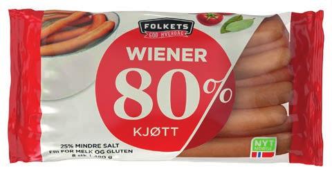 Wienerpølser 36 80% kjøtt, 480 g,