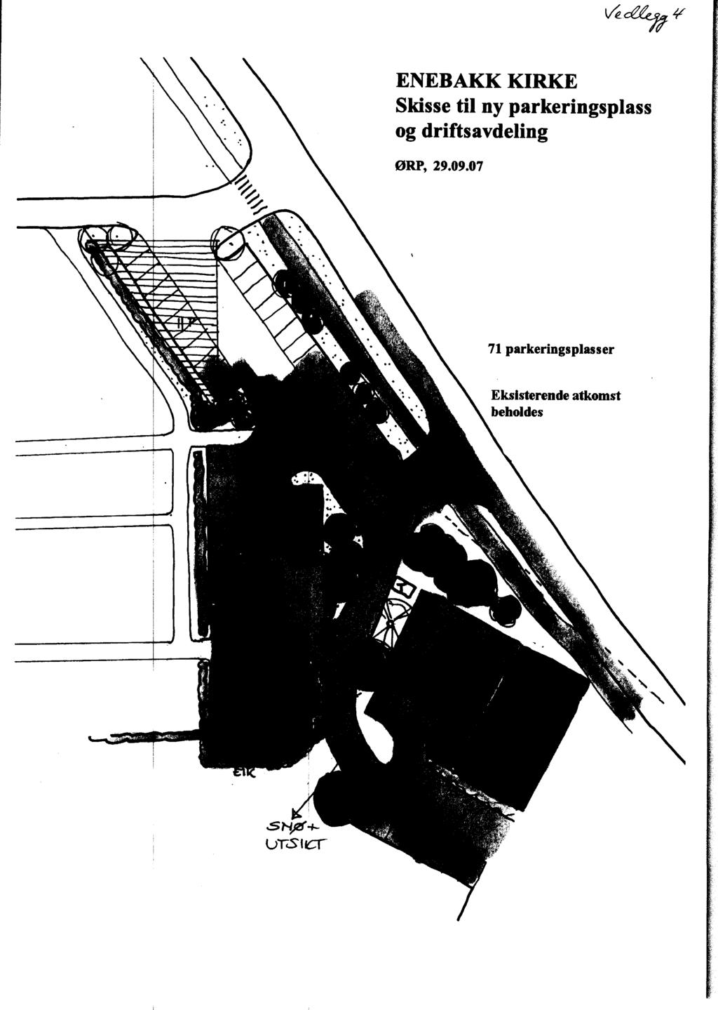 ENEBAKK KIRKE Skisse til ny parkeringsplass og