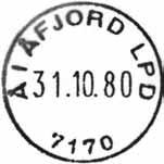 81 BW til 31.07.97 IWR Stempel nr. 27 Type: I25N Utsendt?? ÅFJORD LP D Innsendt?? Registrert brukt 16.12.98 IWR Stempel nr. 28 Type: I25N Utsendt?