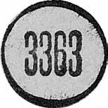 4 Type: oblatstpl Utsendt 1941 Trolig brukt som reservestempel 3363 Innsendt?? Registrert brukt 20.01.