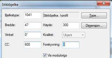 16... Kapittel 3 17.02.13 Bjelkelag I-bjelker DDS-CAD Konstruksjon innføring i versjon 7 Første punkt inngis med venstre mustast i områdets nedre venstre hjørne.