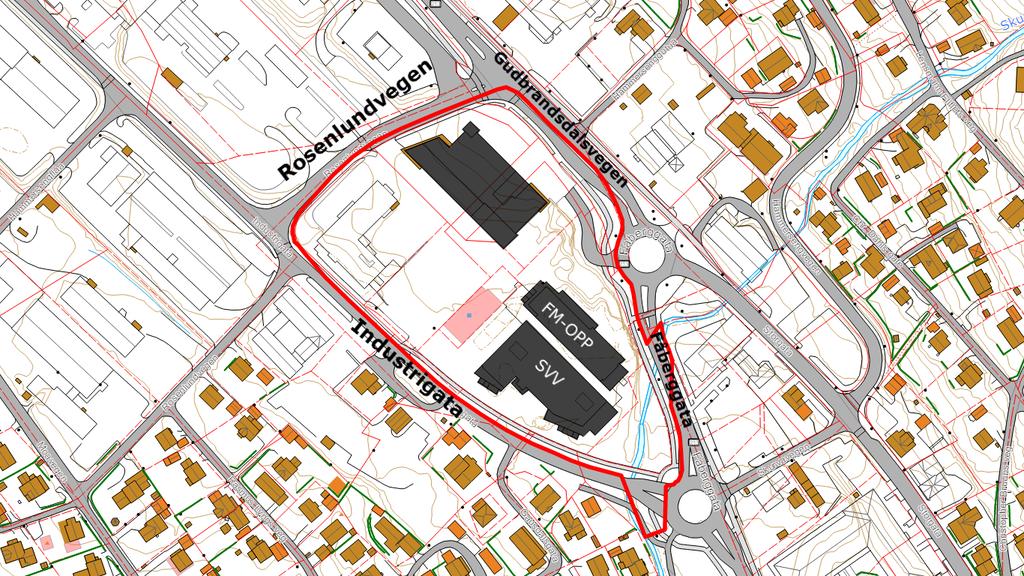 Side. 2 PLANOMRÅDET Planområdet følger gjeldende reguleringsplangrense for Rosenlund bydelssenter og er avgrenset av Gudbrandsdalsvegen/Fåberggata