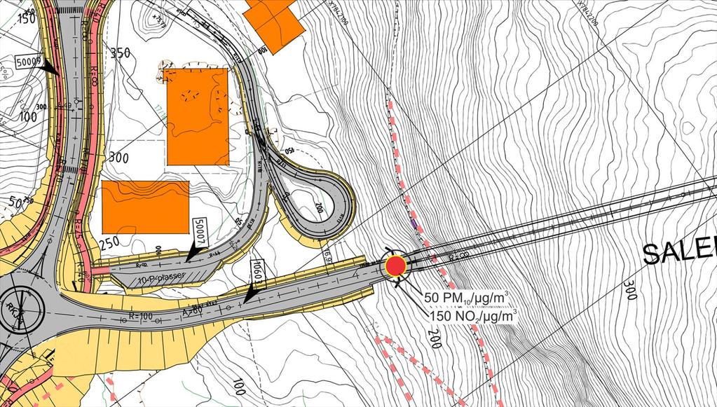 23 Salentunnelen er en to-felts, toveiskjørt tunnel med et tverrsnitt på 78,8 kvadratmeter. Den er 1.780 m lang, med en maksimal stigning på 4,81% sørover fra Hammerfest.