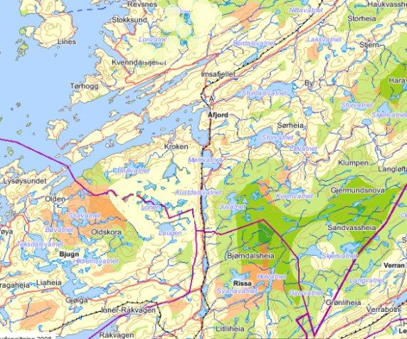 Eksempel 2: Bjugn, Åfjord, Rissa og Verran Eit område med stor variasjon og rike natur- og