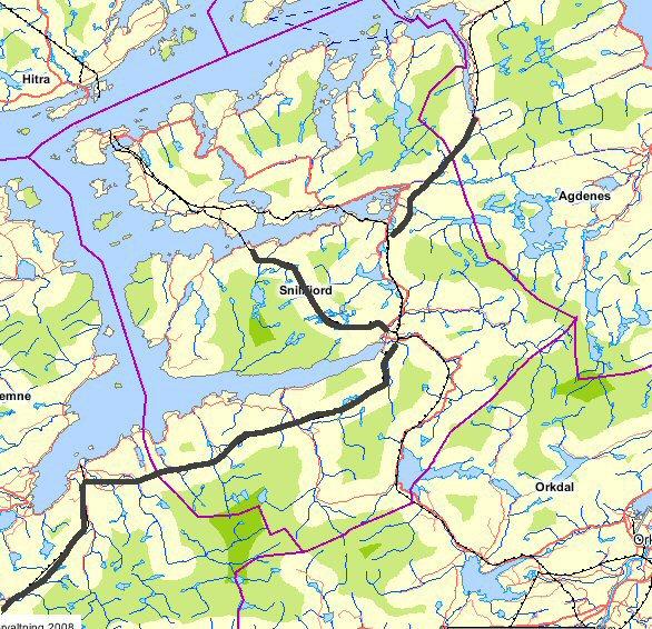 Eit aktuelt område: Hemne, Snillfjord, Orkdal og Agdenes Mange små og store lommer inngrepsfri