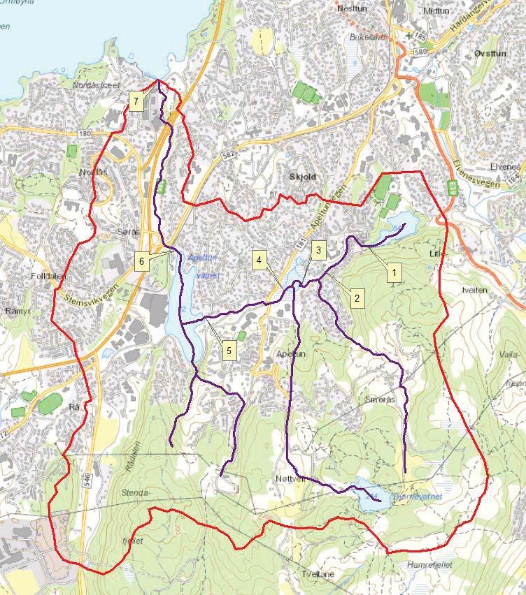 1. Beskrivelse av oppgaven Flomsonekart skal konstrueres for flomutsatte elvestrekninger i Apeltun i Bergen som en del av NVEs Flomsonekartprosjekt.