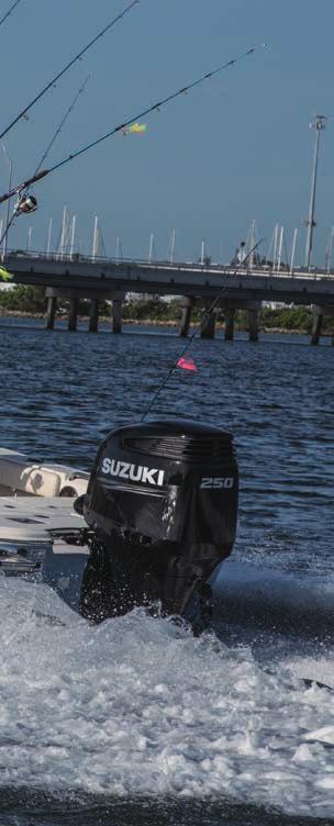 Suzuki V6 utenbordsmotorer er spekket med både kraft og holdbarhet og gir overveldende hastighet. Ikke bli overrasket over å finne alle andre båter i ditt kjølvann!