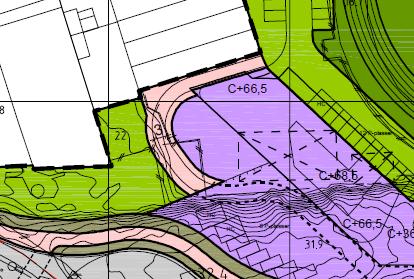 Figur 2.2: Utsnitt av plan ved varemottak til idrettsbygget. I revidert planforslag er antall parkeringsplasser på bakkeplan redusert med 4 plasser i forhold til høringsforslaget.