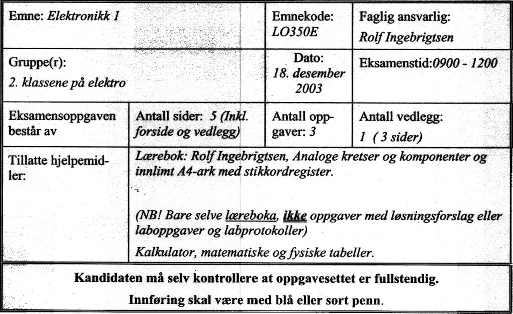 Kandidaten må selv kontrollere at oppgavesettet er fullstendig.