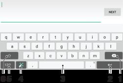 Slik skriver du inn tekst Skjermtastatur Du kan skrive inn tekst med det skjermbaserte QWERTY-tastaturet ved å ta hurtig på hver enkelt bokstav, eller du kan bruke funksjonen Dra og skriv og skyve