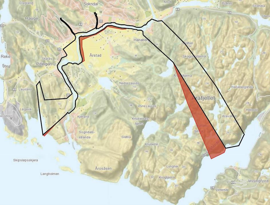 2 UTVIDELSER AV PLANOMRÅDET 2.1 Beskrivelse av utvidelser Det er 3 ulike områder som inntas i planområdet, se også figur 1.1 og 1.2: 1. Arealer sør for Hellevik Omfatter et areal på ca.