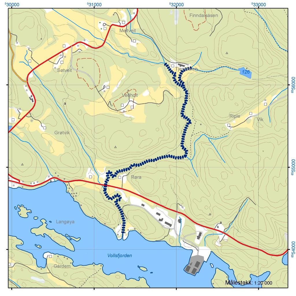 Rørabekken OBJEKTID 12557083 WaterBodyID 016-2675-R Anadrom areal (m2) 11000 UTM sone 32 øst nord Anadrom lengde (m) 3790 Utløp 531351 6554200 Sist undersøkt 23/10/2012 Vandringshinder NJFF