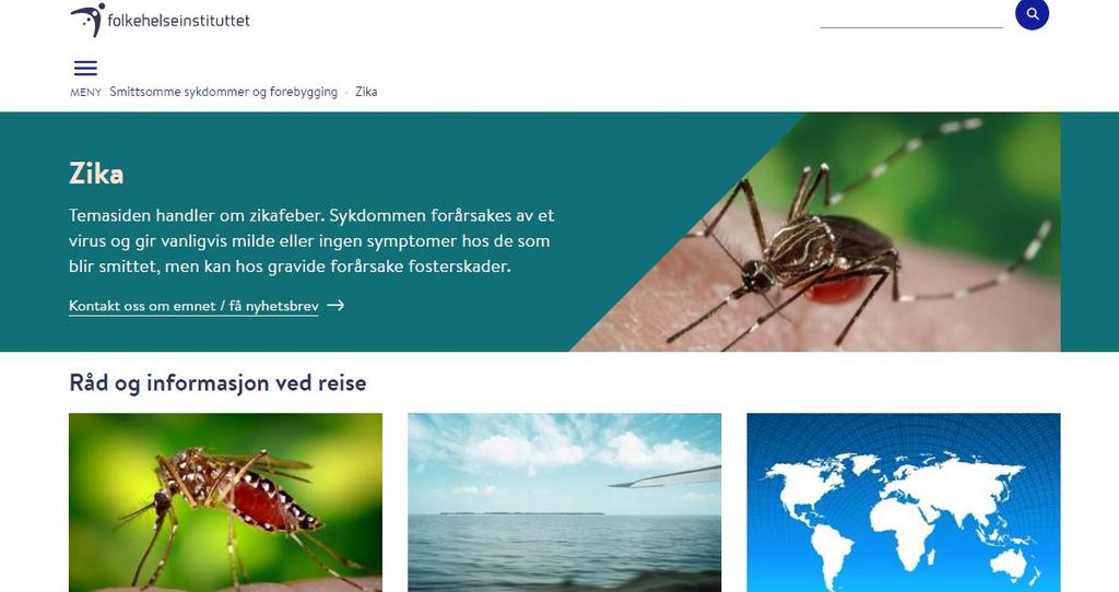 Kommunikasjon- zika temasiden Fakta Reiseråd og råd etter hjemkomst