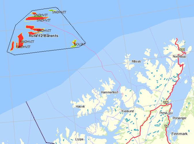 Ruteinndeling Område 5 Barents