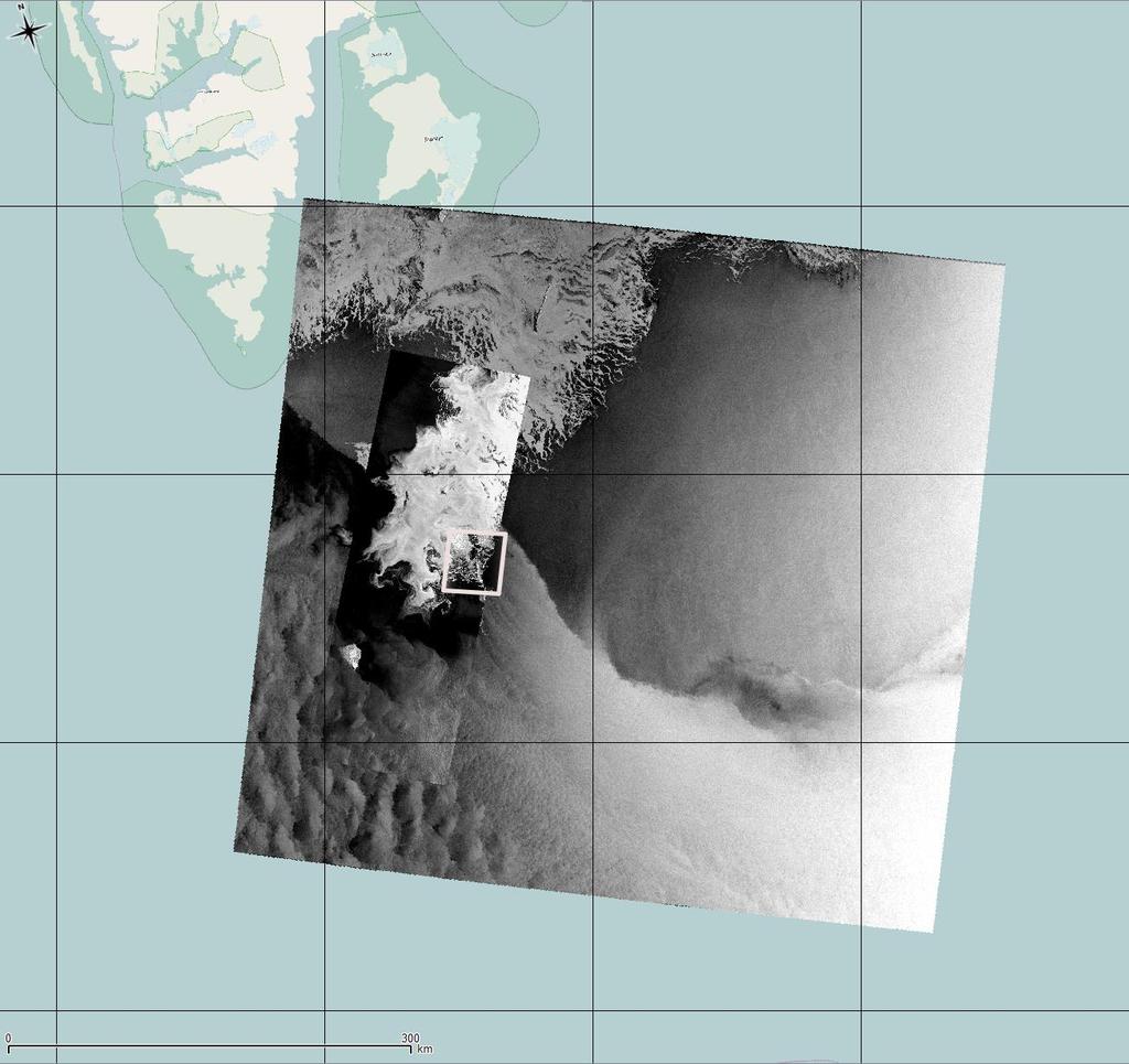 Is CosmoSkyMed Stripmap 40 km x 40 km 5 m romlig oppløsning 5-Apr-17 Vi zoomer inn her TerraSAR-X Scansar