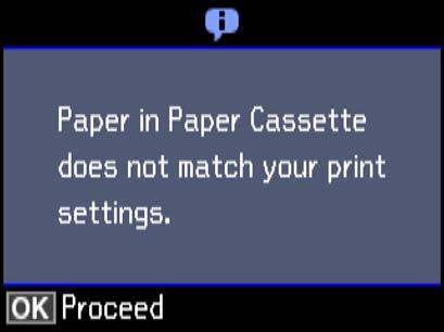 Legge inn papir 7. Skyv høyre kantskinne mot kanten av papiret. 8. Sett inn papirkassett. 9. Kontroller innstillingene for papirstørrelse og papirtype som vises på kontrollpanelet.