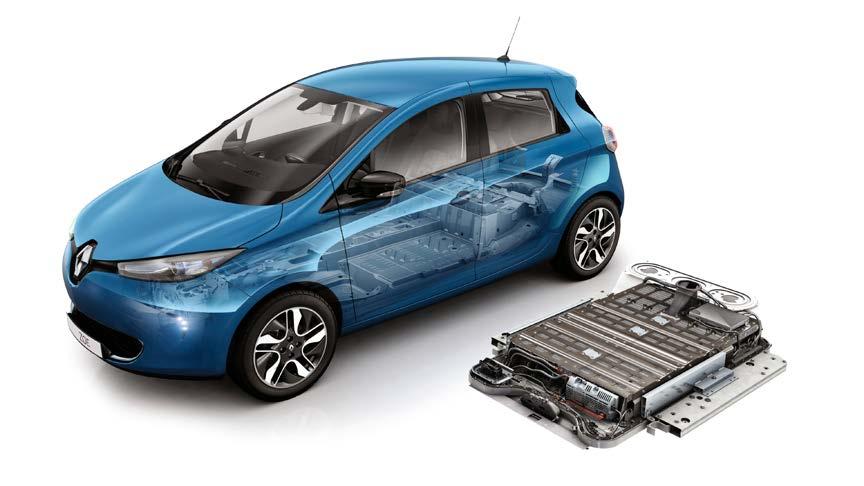 Nytt batteri på 41 kwh Det nye litiumionbatteriet på 41 kwh, utviklet av Renault, bygger på innovativ teknologi som gir dobbelt så stor kapasitet med samme fysiske størrelse som før.