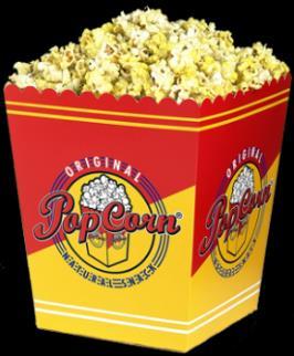 Salta Popcorn Popped i riktige popcornmaskiner. 3 måneders holdbarhet.