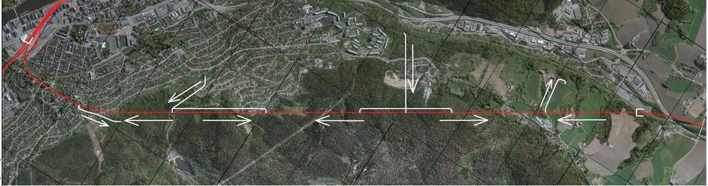 Anleggsgjennomføring tunnel Tunnelen må drives fra to tverrslag av hensyn til tidsplanen.