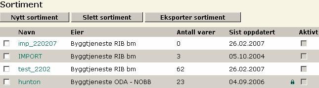 8 Eksport av annen NOBB-informasjon Under menyvalget Min side finnes valget Data-eksport.