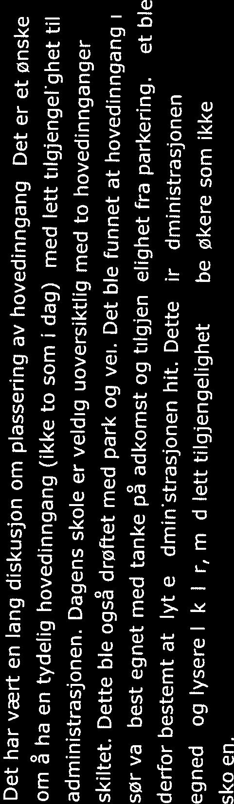 2 DEFINERING AV HOVEDADKOMST Det har vært en lang diskusjon om plassering av hovedinngang.