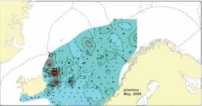 no Dyreplankton står for sekundærproduksjonen i havet. Det er det andre leddet i næringskjeden, hvor dyreplankton som krill og raudåte beiter på planteplankton.