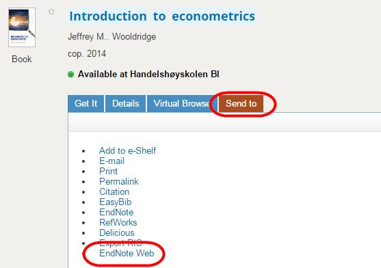 Hvordan laste ned referanser til ditt EndNote-bibliotek Oria 1.