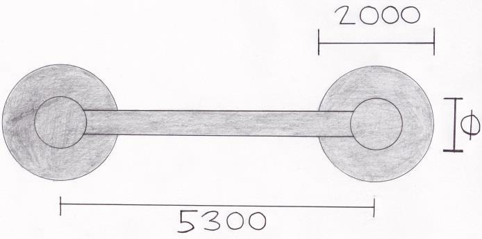 2 Beskrivelse av Tjeldsundbrua Figur 2.4 Typisk horisontalsnitt ovenfra og ned perspektiv av søylepar, rigel og fundamenter.
