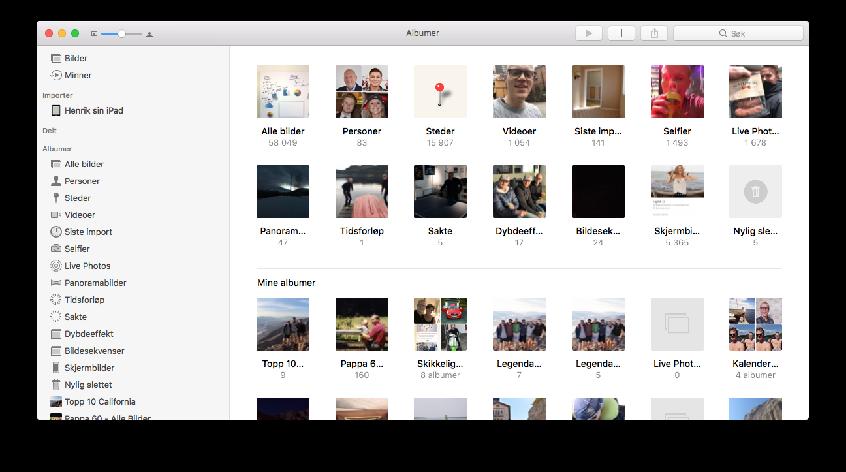1. Hvorfor er bilder så vanskelig? 2. Oversikt over Bilder på Mac 3. Albumer 4. Steder og søk 5. Personer / Ansikter 6.
