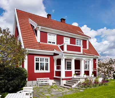 Rødt LYS ANTIKK FR2055 Det er mange røde hus i Norge.