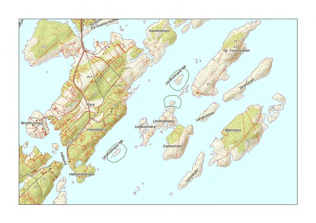 8. Lindholmane, Bamble kommune Lindholmane er tre idylliske og skjermede holmer i Bamble-skjærgården.