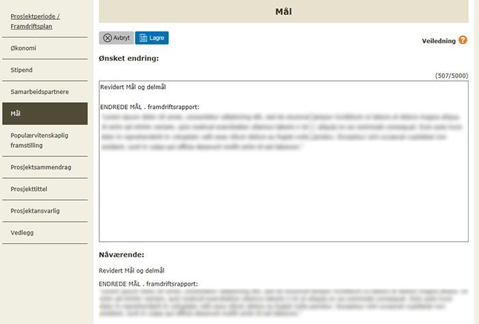 5. Mål Her vises prosjektets godkjente målsetning og