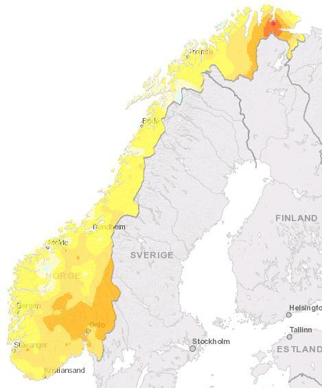 Temperatur Januar Februar Mars Kilde: met.no Kartene viser avvik fra normaltemperatur (1971-2) målt i grader celsius februar og mars i 217.