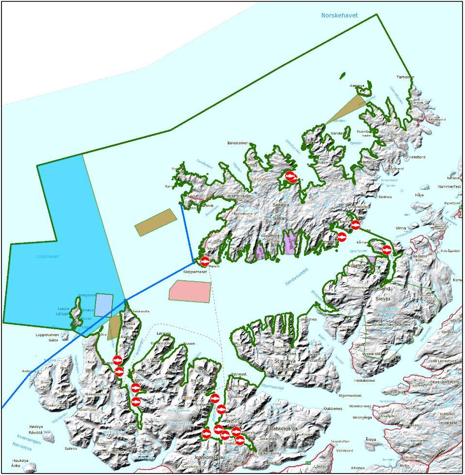 Foreslått verneområde i 2009 Areal 3362 km2 Verneområdet og restriksjonsområder fiskeri