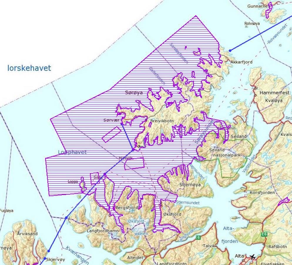 En avgrensning av verneområdet til å gjelde utsiden av