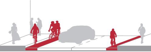 2.2 Ulike løsninger for sykkeltilrettelegging Ulike typer sykkelfelt Sykkelfelt er kjørefelt som med offentlig trafikkskilt og oppmerking er bestemt for syklende.