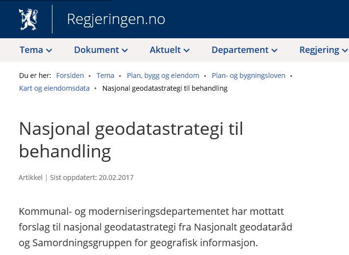 Nasjonal geodatastrategi «Det skal