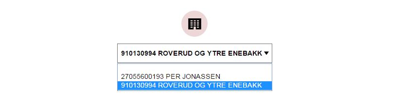 3 Startsiden 3.1 Endre hvilken virksomhet man representerer På startsiden finner du en nedtrekksmeny for hvilke virksomhet du representerer.