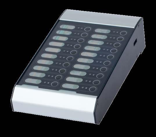 Tastaturutvidelse for mikrofon Kan kobles til en brannmannsmikrofon eller en sonemikrofon Kan utvides med ytterligere 20 funksjonsknapper Strømforsyning ABT-EKB-20M RJ45 fra DFMS eller DMS